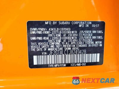 Zdjęcie 12 z 12 samochodu: 2018 SUBARU CROSSTREK LIMITED VIN:JF2GTALC1J8249428 - miniatura