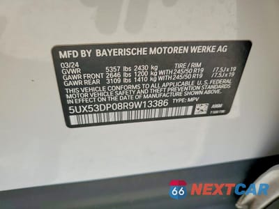 Zdjęcie 13 z 13 samochodu: 2024 BMW X3 XDRIVE30I VIN:5UX53DP08R9W13386 - miniatura