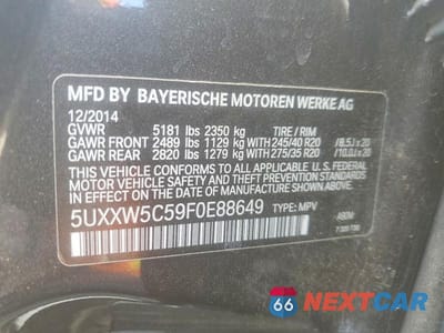 Zdjęcie 13 z 13 samochodu: 2015 BMW X4 XDRIVE35I VIN:5UXXW5C59F0E88649 - miniatura