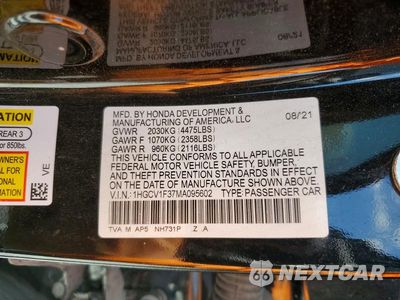 Zdjęcie 12 z 12 samochodu: 2021 HONDA ACCORD SPORT VIN:1HGCV1F37MA095602 - miniatura