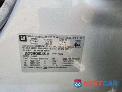 Zdjęcie 12 z 12 samochodu: 2017 CHEVROLET SILVERADO C1500 LT VIN:3GCPCREC5HG296301 - miniatura
