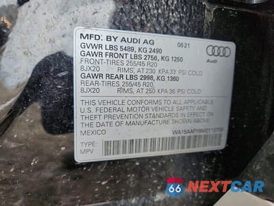 Zdjęcie 13 z 13 samochodu: 2021 AUDI Q5 SPORTBACK PREMIUM PLUS VIN:WA15AAFY6M2115759 - miniatura