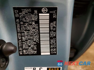 Zdjęcie 12 z 12 samochodu: 2012 TOYOTA PRIUS TWO VIN:JTDKN3DU7C5410875 - miniatura