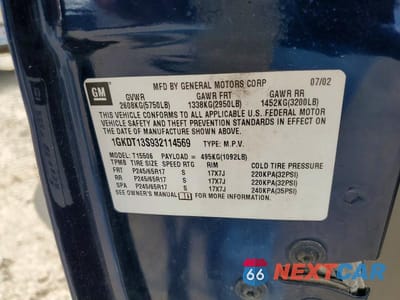 Zdjęcie 12 z 12 samochodu: 2003 GMC ENVOY VIN:1GKDT13S932114569 - miniatura