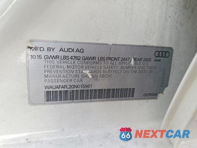 Zdjęcie 12 z 12 samochodu: 2016 AUDI A4 PREMIUM S-LINE VIN:WAUAFAFL2GN015961 - miniatura