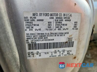 Zdjęcie 12 z 12 samochodu: 2000 FORD F250 SUPER DUTY VIN:1FTNX21LXYED58209 - miniatura