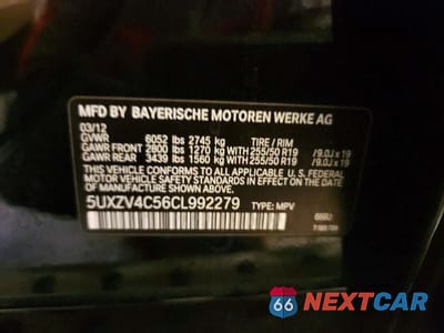 Zdjęcie 12 z 12 samochodu: 2012 BMW X5 XDRIVE35I VIN:5UXZV4C56CL992279 - miniatura