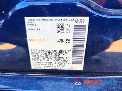 Zdjęcie 12 z 12 samochodu: 2022 NISSAN ALTIMA SR VIN:1N4BL4CW8NN339676 - miniatura