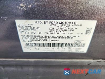 Zdjęcie 13 z 13 samochodu: 2016 FORD EXPLORER LIMITED VIN:1FM5K8F83GGA88163 - miniatura
