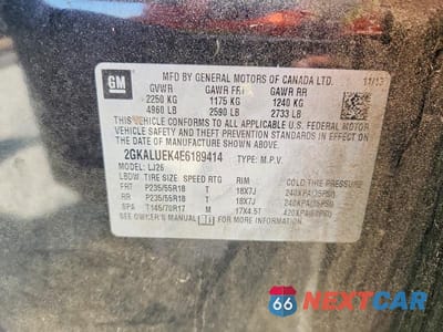 Zdjęcie 14 z 14 samochodu: 2014 GMC TERRAIN DENALI VIN:2GKALUEK4E6189414 - miniatura