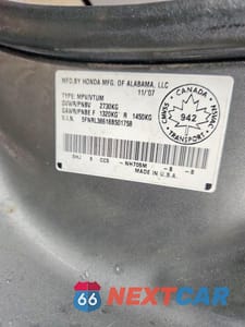 Zdjęcie 14 z 14 samochodu: 2008 HONDA ODYSSEY EXL VIN:5FNRL38618B501758 - miniatura
