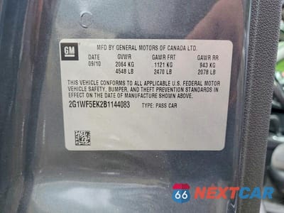 Zdjęcie 12 z 12 samochodu: 2011 CHEVROLET IMPALA LS VIN:2G1WF5EK2B1144083 - miniatura