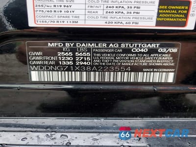 Zdjęcie 12 z 12 samochodu: 2008 MERCEDES-BENZ S 550 VIN:WDDNG71X38A223554 - miniatura