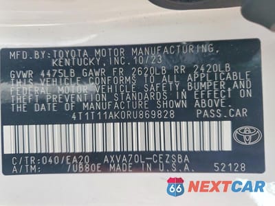 Zdjęcie 13 z 13 samochodu: 2024 TOYOTA CAMRY SE VIN:4T1T11AK0RU869828 - miniatura