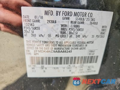 Zdjęcie 13 z 13 samochodu: 2010 FORD EDGE LIMITED VIN:2FMDK4KC9ABA88245 - miniatura