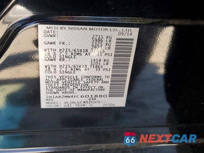 Zdjęcie 13 z 13 samochodu: 2015 NISSAN PATHFINDER SL VIN:5N1AR2MN4FC601880 - miniatura