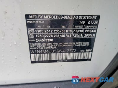Zdjęcie 13 z 13 samochodu: 2025 MERCEDES-BENZ GLB 250 4MATIC VIN:W1N4M4HB5SW417772 - miniatura