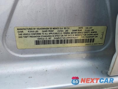 Zdjęcie 12 z 12 samochodu: 2008 VOLKSWAGEN JETTA SE VIN:3VWRZ71K18M059327 - miniatura