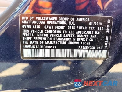 Zdjęcie 12 z 12 samochodu: 2013 VOLKSWAGEN PASSAT SE VIN:1VWBH7A38DC090177 - miniatura