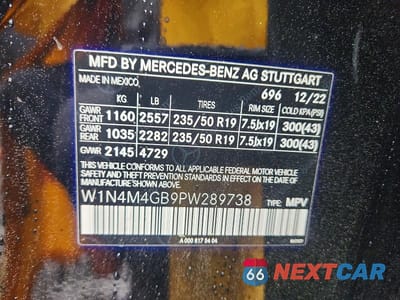 Zdjęcie 13 z 13 samochodu: 2023 MERCEDES-BENZ GLB 250 VIN:W1N4M4GB9PW289738 - miniatura