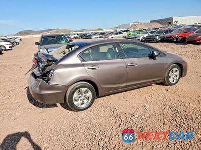 Trzecie zdjęcie samochodu z tyłu: 2013 HONDA CIVIC LX VIN:19XFB2F54DE090298 - miniatura