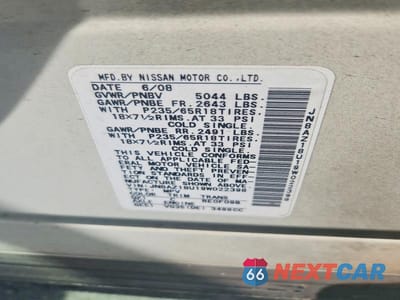 Zdjęcie 12 z 12 samochodu: 2009 NISSAN MURANO S VIN:JN8AZ18U19W022398 - miniatura