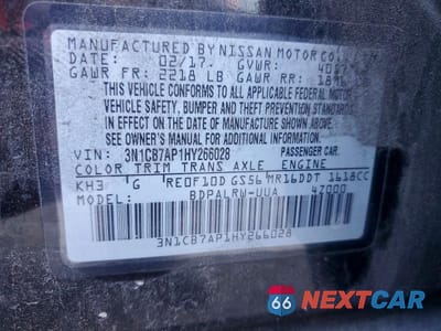 Zdjęcie 12 z 12 samochodu: 2017 NISSAN SENTRA SR TURBO VIN:3N1CB7AP1HY266028 - miniatura
