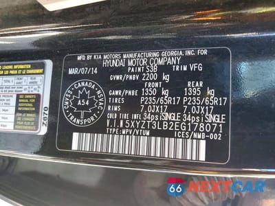 Zdjęcie 13 z 13 samochodu: 2014 HYUNDAI SANTA FE SPORT 2.4L VIN:5XYZT3LB2EG178071 - miniatura