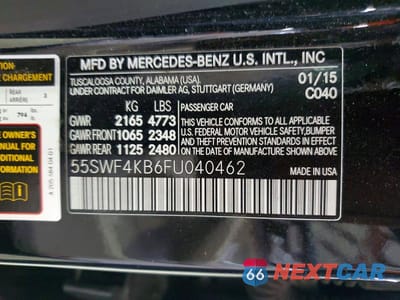 Zdjęcie 12 z 12 samochodu: 2015 MERCEDES-BENZ C 300 4MATIC VIN:55SWF4KB6FU040462 - miniatura