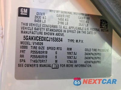 Zdjęcie 13 z 13 samochodu: 2012 BUICK ENCLAVE VIN:5GAKVCEDXCJ163634 - miniatura