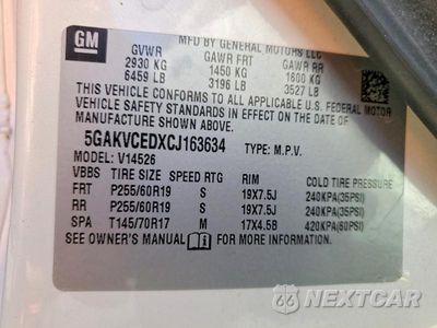 Zdjęcie 13 z 13 samochodu: 2012 BUICK ENCLAVE VIN:5GAKVCEDXCJ163634 - miniatura