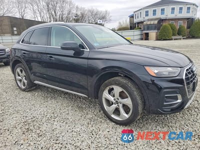 Czwarte zdjęcie samochodu z boku: 2021 AUDI Q5 PREMIUM PLUS VIN:WA1BAAFY7M2111545 - miniatura
