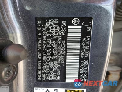 Zdjęcie 12 z 12 samochodu: 2016 TOYOTA PRIUS TWO VIN:JTDKBRFU2G3003203 - miniatura