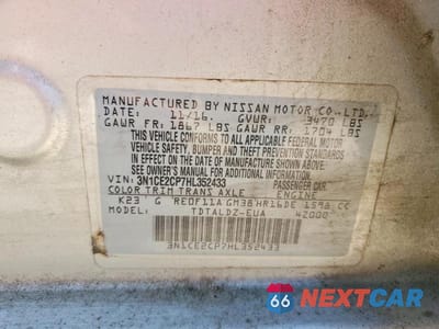 Zdjęcie 13 z 13 samochodu: 2017 NISSAN VERSA NOTE SV VIN:3N1CE2CP7HL352433 - miniatura