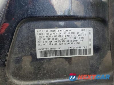 Zdjęcie 12 z 12 samochodu: 2008 VOLKSWAGEN GTI VIN:WVWGV71K08W296283 - miniatura