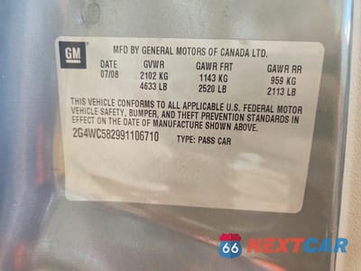 Zdjęcie 12 z 12 samochodu: 2009 BUICK LACROSSE CX VIN:2G4WC582991106710 - miniatura