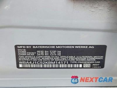 Zdjęcie 12 z 12 samochodu: 2019 BMW 430I GRAN COUPE VIN:WBA4J1C52KBM14171 - miniatura