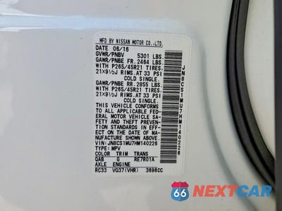 Zdjęcie 14 z 14 samochodu: 2017 INFINITI QX70 BASE VIN:JN8CS1MU7HM140226 - miniatura