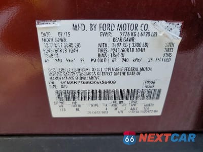 Zdjęcie 13 z 13 samochodu: 2016 FORD EXPLORER XLT VIN:1FM5K7D86GGA58409 - miniatura