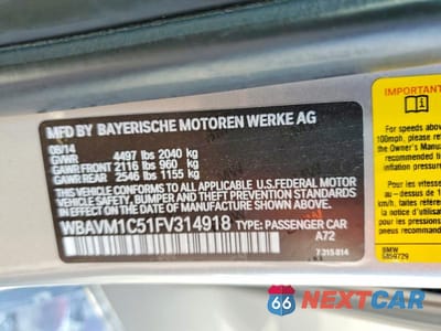 Zdjęcie 12 z 12 samochodu: 2015 BMW X1 SDRIVE28I VIN:WBAVM1C51FV314918 - miniatura