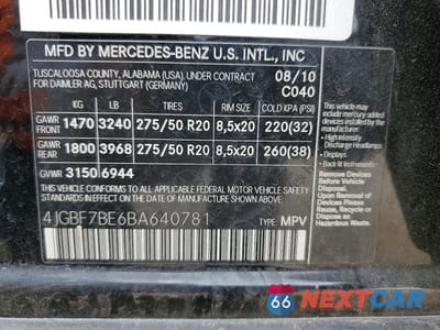 Zdjęcie 13 z 13 samochodu: 2011 MERCEDES-BENZ GL 450 4MATIC VIN:4JGBF7BE6BA640781 - miniatura