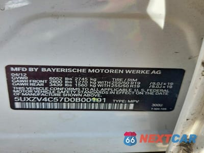 Zdjęcie 13 z 13 samochodu: 2013 BMW X5 XDRIVE35I VIN:5UXZV4C57D0B00191 - miniatura