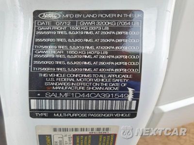 Zdjęcie 13 z 13 samochodu: 2012 LAND ROVER RANGE ROVER HSE LUXURY VIN:SALMF1D44CA391549 - miniatura