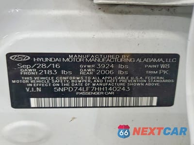 Zdjęcie 12 z 12 samochodu: 2017 HYUNDAI ELANTRA SE VIN:5NPD74LF7HH140243 - miniatura