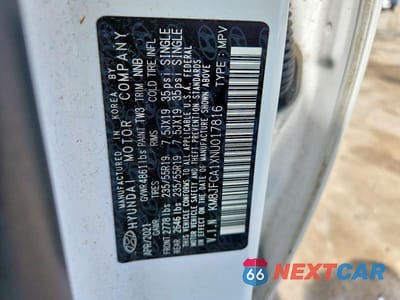 Zdjęcie 13 z 13 samochodu: 2022 HYUNDAI TUCSON SEL CONVENIENCE VIN:KM8JFCA1XNU017816 - miniatura