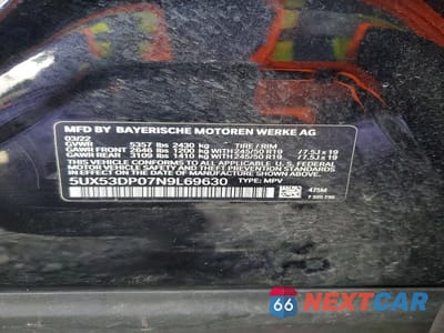 Zdjęcie 13 z 13 samochodu: 2022 BMW X3 XDRIVE30I VIN:5UX53DP07N9L69630 - miniatura
