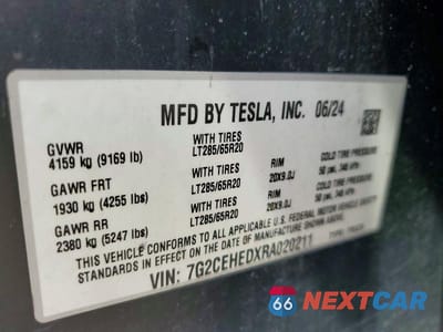 Zdjęcie 13 z 13 samochodu: 2024 TESLA CYBERTRUCK VIN:7G2CEHEDXRA020211 - miniatura