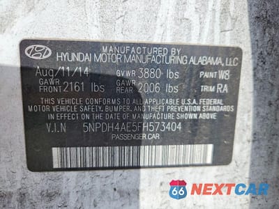 Zdjęcie 12 z 12 samochodu: 2015 HYUNDAI ELANTRA SE VIN:5NPDH4AE5FH573404 - miniatura