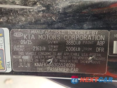 Zdjęcie 12 z 12 samochodu: 2016 KIA FORTE LX VIN:KNAFK4A63G5524039 - miniatura