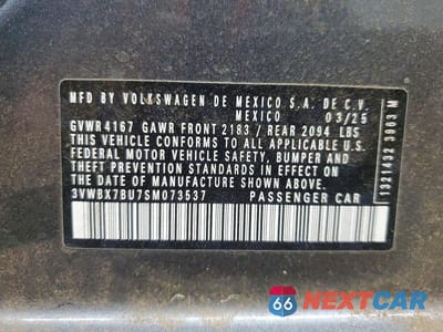 Zdjęcie 12 z 12 samochodu: 2025 VOLKSWAGEN JETTA SPORT VIN:3VWBX7BU7SM073537 - miniatura